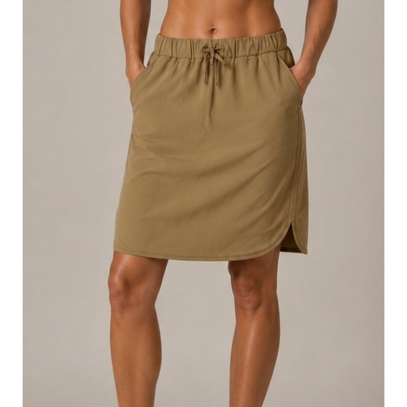 Lululemon Dresses & Skirts - Lululemon On The Fly Brown Stretch Knee Length Athletic Skirt Pockets 8 W8a87s